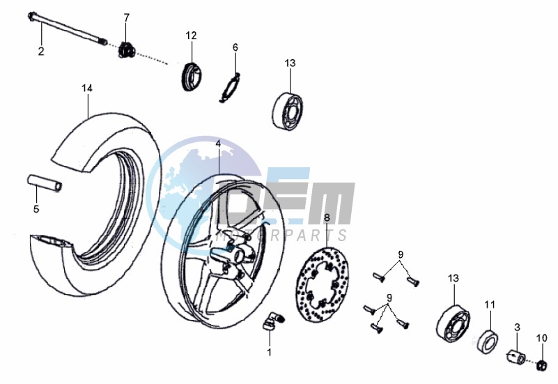 FRONT WHEEL / BRAKE DISC