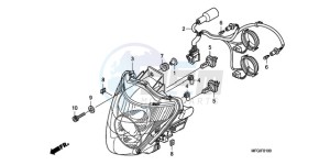 CB600FA3A France - (F / ABS CMF ST 25K) drawing HEADLIGHT