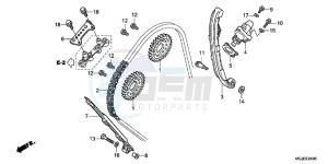 CBF1000FC CBF1000F E drawing CAM CHAIN/TENSIONER