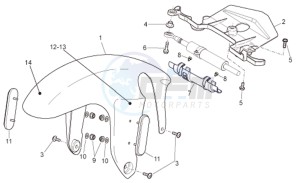 RSV 1000 Tuono drawing Front body - Front mudguard