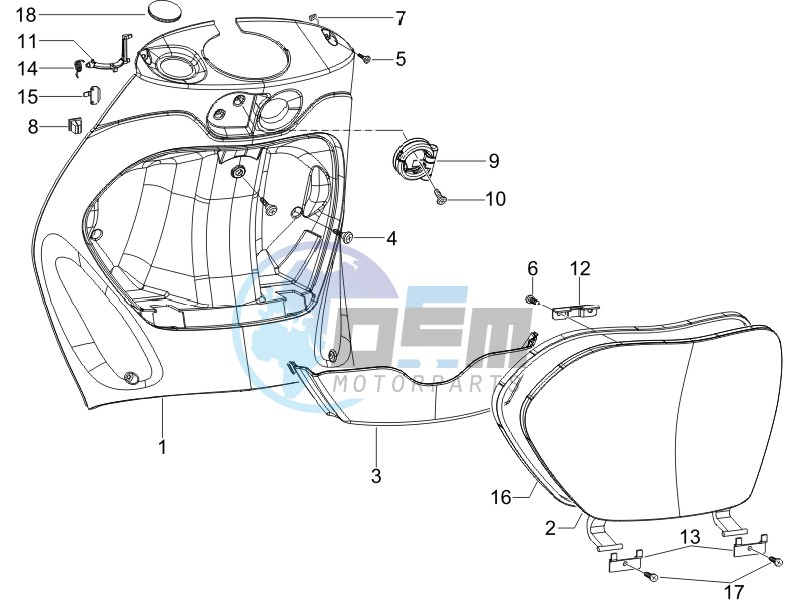 Front glove-box - Knee-guard panel