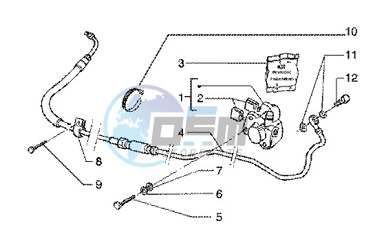 Caliper (Vehicle with rear hub brake)