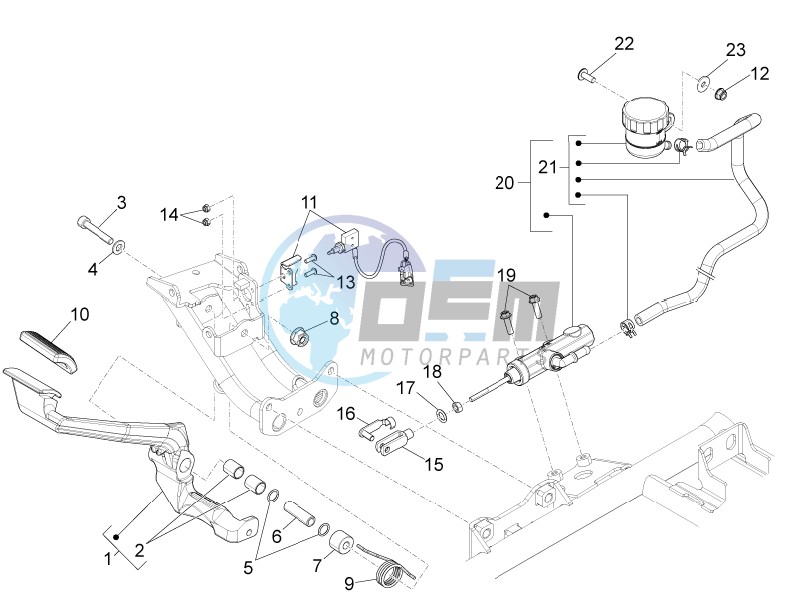 Rear master cylinder