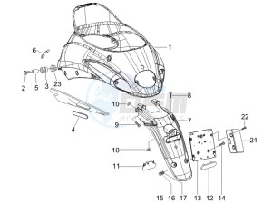 Liberty 125 4t e3 (UK) UK drawing Rear cover - Splash guard