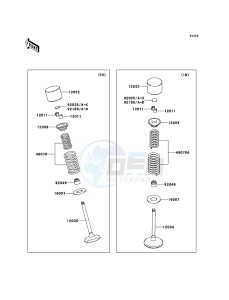 KX450F KX450FEF EU drawing Valve(s)