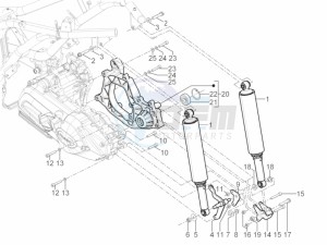 MP3 300 YOUrban ERL drawing Rear suspension - Shock absorber/s