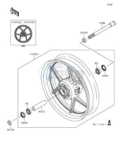 Z1000 ZR1000FEFA FR GB XX (EU ME A(FRICA) drawing Front Hub