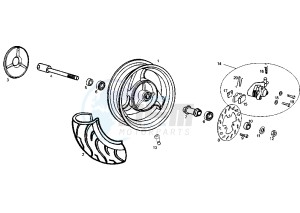 PREDATOR O2 - 50 cc drawing FRONT WHEEL