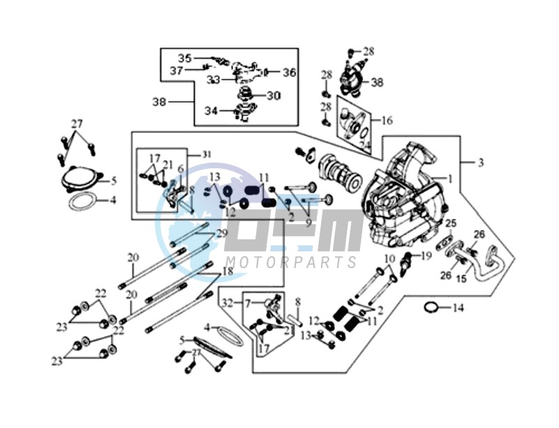 CYLINDER HEAD CPL   / THERMOSTAT