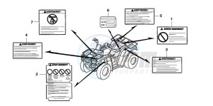 TRX250TM FOURTRAX drawing CAUTION LABEL