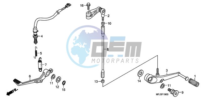 BRAKE PEDAL/CHANGE PEDAL