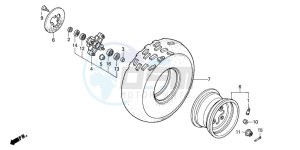 TRX400EX FOURTRAX 400 EX drawing FRONT WHEEL