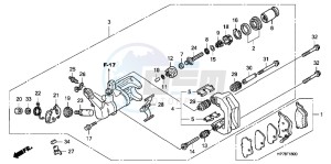 TRX420FPAC TRX420 ED drawing REAR BRAKE CALIPER