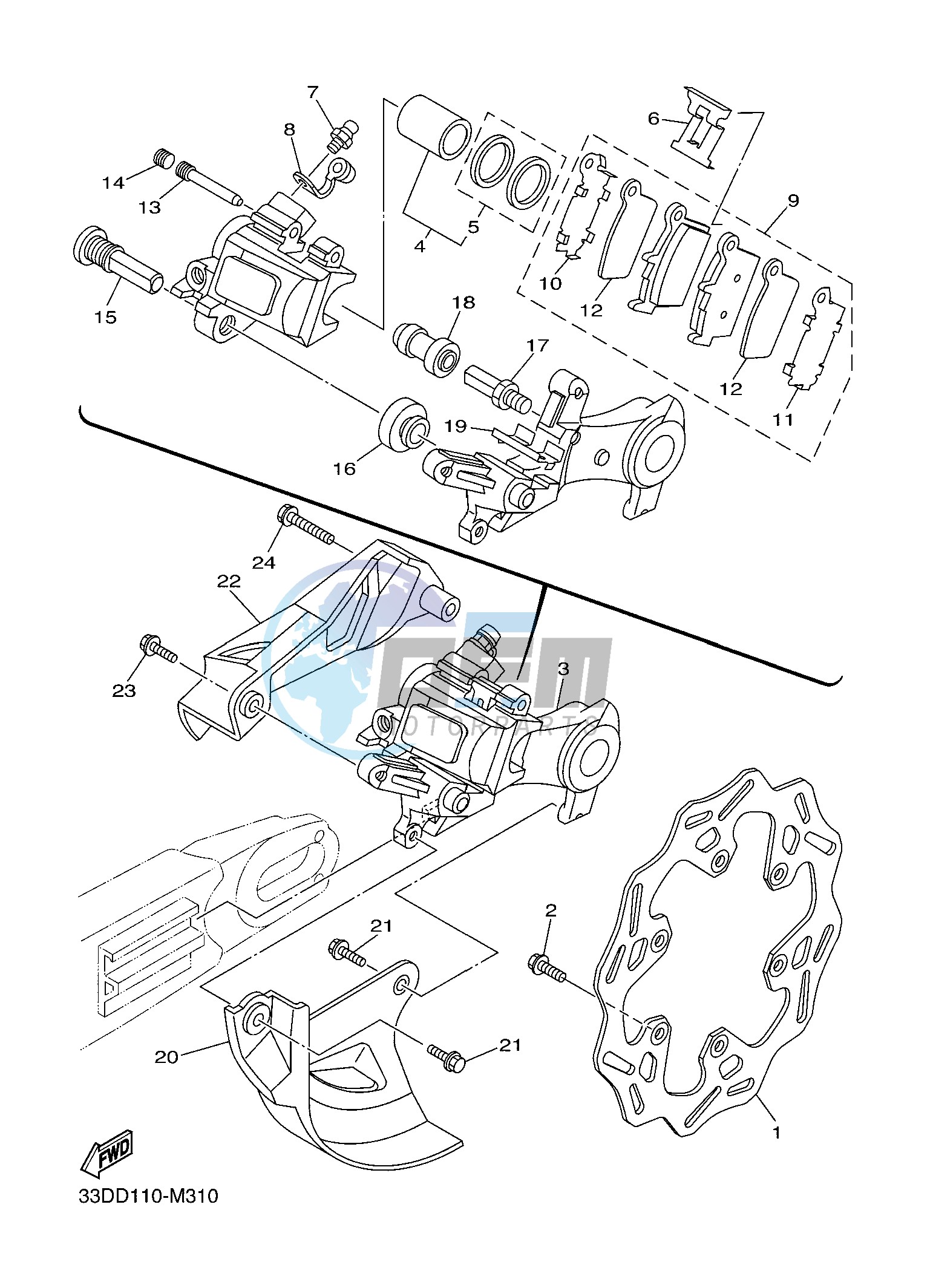 REAR BRAKE CALIPER