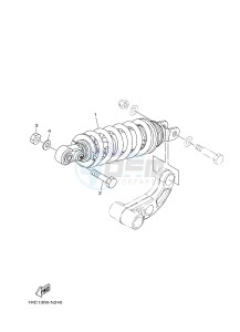 MT09 MT-09 900 (1RCN 1RCP) drawing REAR SUSPENSION