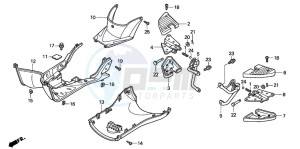 SH150 125 drawing FLOOR PANEL/PILLION STEP