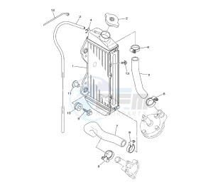 YZ 85 drawing RADIATOR AND HOSE