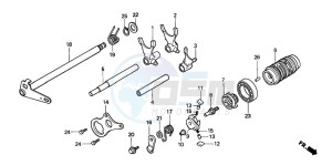 CR85R drawing GEARSHIFT DRUM