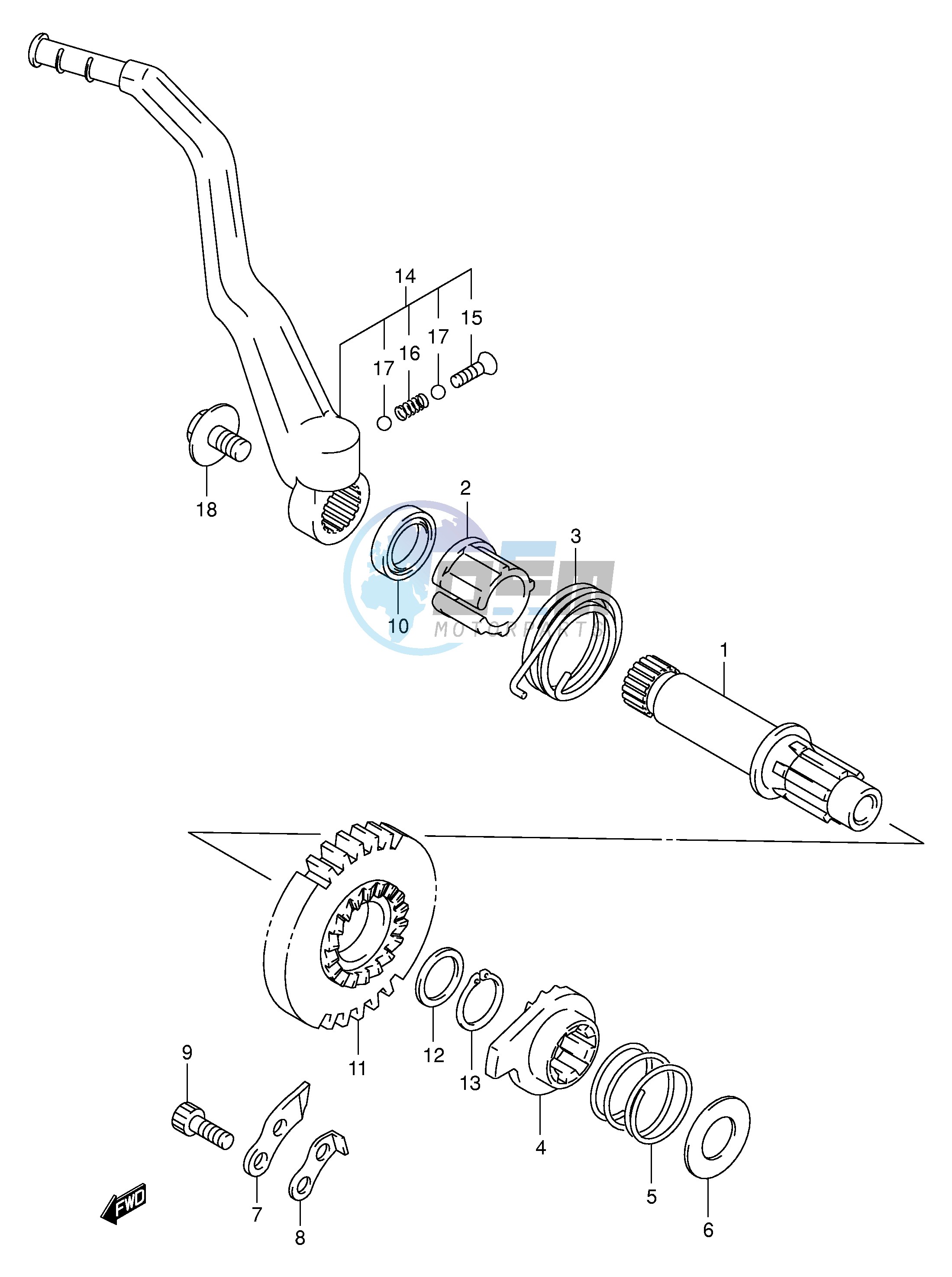 KICK STARTER (DR-Z400Y K1 K2 K3 K4)