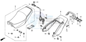 CB1300F CB1300SUPER FOUR drawing SEAT/REAR COWL