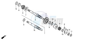 CG125 drawing KICK STARTER SPINDLE