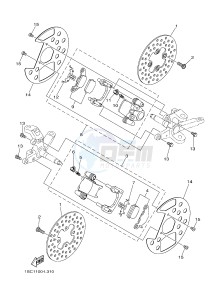 YFM300 RAPTOR 300 (1SC2 1SC3 1SC1 1SC1) drawing FRONT BRAKE CALIPER