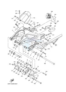 MT09A MT-09 ABS 900 (2DR1 2DR2) drawing REAR ARM