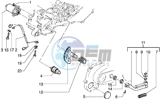 Starting motor-starter lever