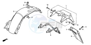 CBX750P2 drawing REAR FENDER