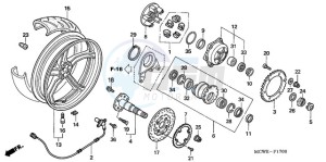 VFR800A9 ED / ABS MME TWO drawing REAR WHEEL