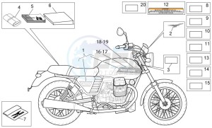 V7 Classic 750 drawing Decal and plate set