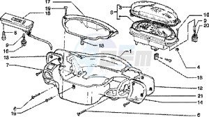 Skipper 150 4t drawing Speedometers Kms. - handlebar cover