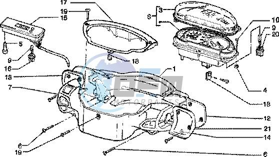 Speedometers Kms. - handlebar cover