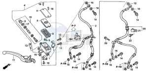 CB1300F1 CB1300SUPER FOUR drawing FR. BRAKE MASTER CYLINDER (CB1300/F/F1/S)