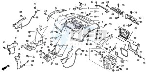 TRX500FA FOURTRAX FOREMAN drawing REAR FENDER (TRX500FA5/6/7/8)