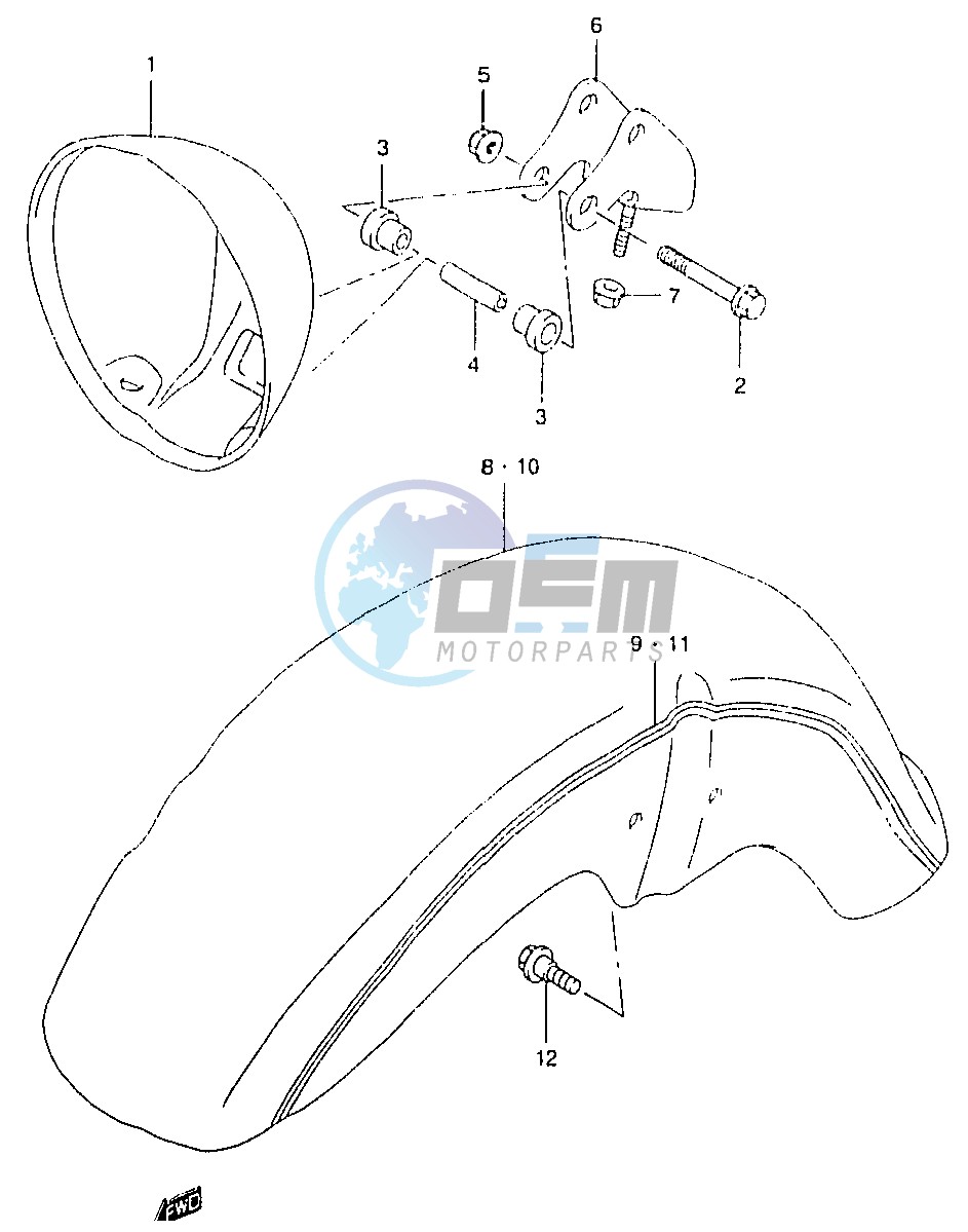 HEADLAMP HOUSING (MODEL W X)