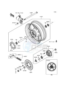 Z800 ABS ZR800BDS FR GB XX (EU ME A(FRICA) drawing Rear Hub