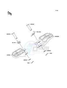 KX125 KX125M8F EU drawing Footrests