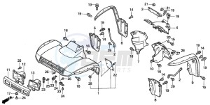 TRX300 FOURTRAX 300 drawing FRONT FENDER ('93-'95)