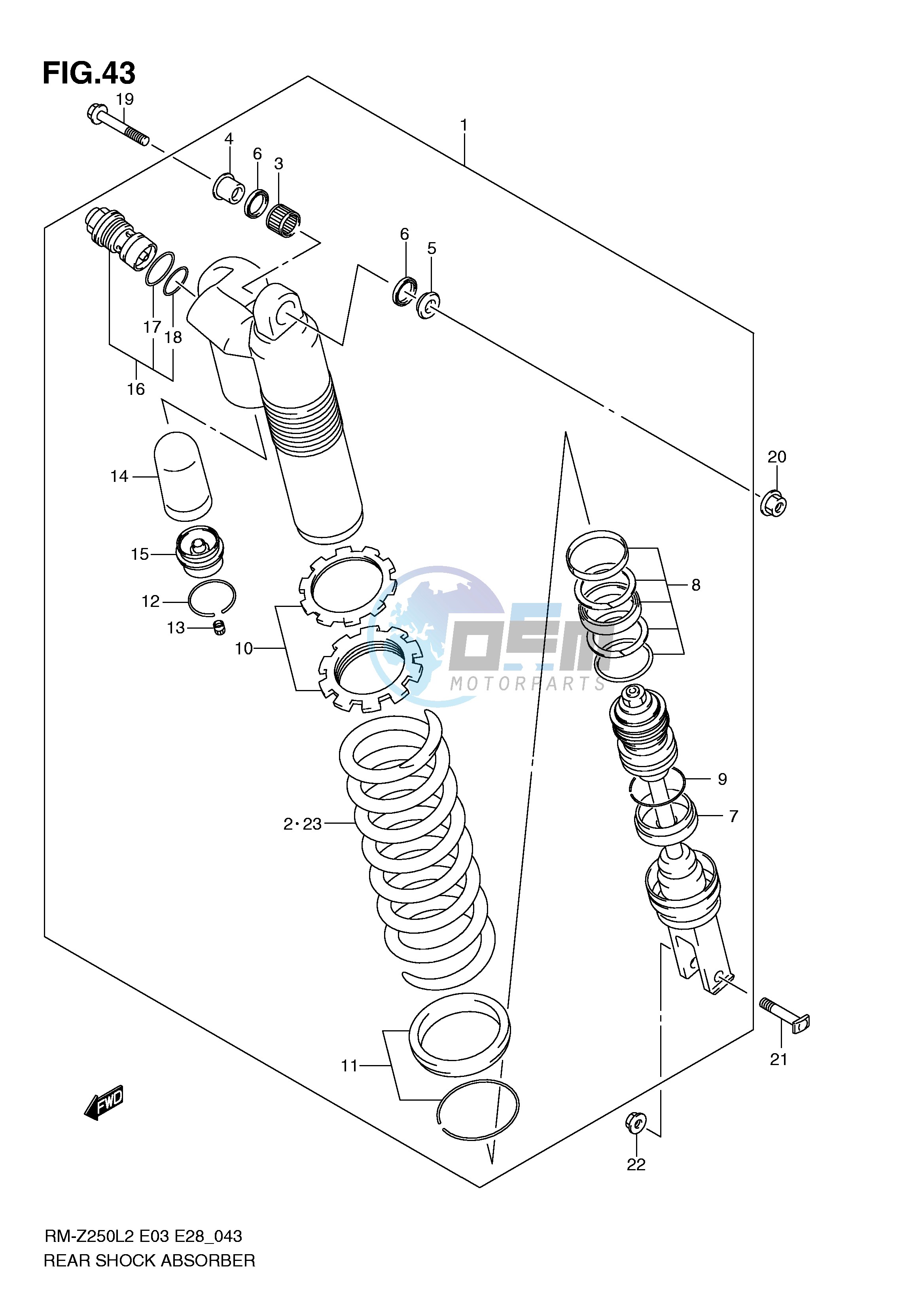 REAR SHOCK ABSORBER (RM-Z250L2 E28)