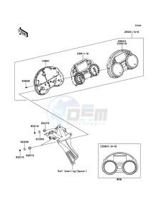 ZZR1400_ABS ZX1400FEFB FR GB XX (EU ME A(FRICA) drawing Meter(s)