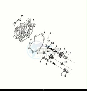 JET X 125 (XH12WW-EU) (E5) (M1) drawing MISSION CASE-DRIVE SHAFT