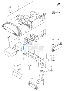 VX800 (E4) drawing REAR COMBINATION LAMP (MODEL P R)