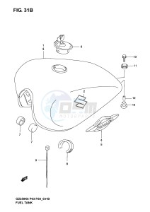 GZ250 (P3) drawing FUEL TANK (MODEL K5 K6)