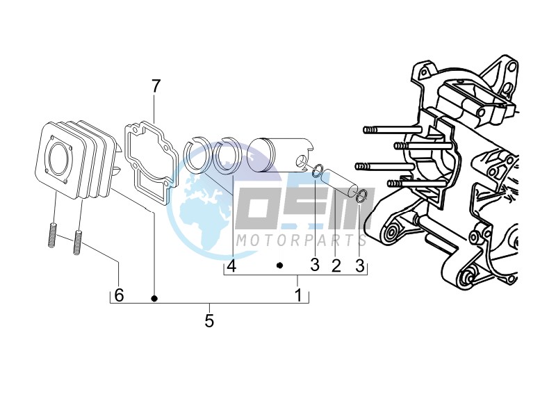 Cylinder-piston-wrist pin unit