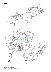 RM85 (P3-P28) drawing CRANKCASE COVER- WATER PUMP