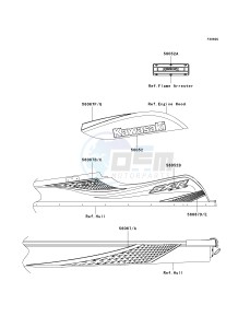 JS 800 A [800 SX-R] (A6F-A9F) A7F drawing DECALS-- GREEN- --- A7F- -