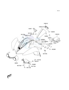 KSF 50 B [KFX50] (B7F-B9S) B9S drawing FRONT FENDER-- S- -