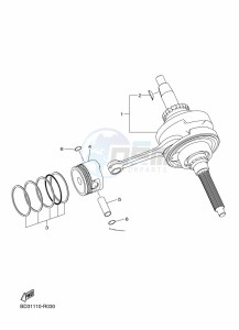 YFM90R (BD3C) drawing CRANKSHAFT & PISTON