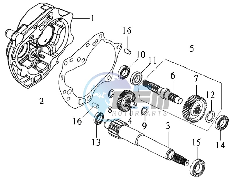 CRANKCASE - DRIVE SHAFT - CRANKCASE